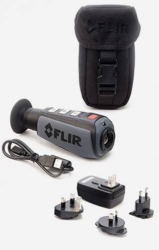 Components supplied with the FLIR Ocean Scout handheld thermal image camera
